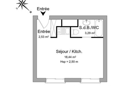 appartement 1 pièce à louer ROUEN 76100 24.3 m²