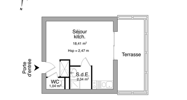 appartement 1 pièce à louer LA ROCHELLE 17000 21.8 m²