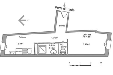 appartement-meuble 1 pièce à louer TOURS 37000 20.8 m²