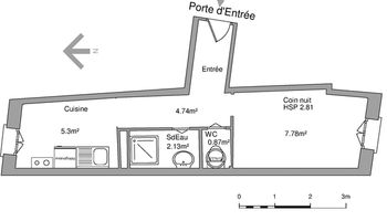 appartement-meuble 1 pièce à louer TOURS 37000 20.8 m²