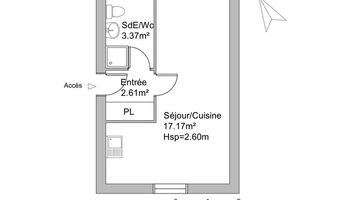 appartement 1 pièce à louer ANGERS 49000 23.2 m²
