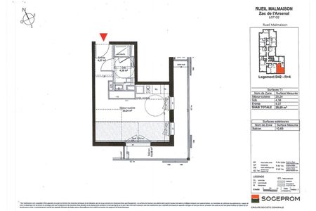 Appartement a louer rueil-malmaison - 1 pièce(s) - 28.7 m2 - Surfyn