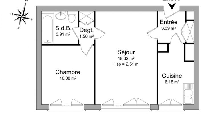 appartement 2 pièces à louer EVRY 91000 43.7 m²