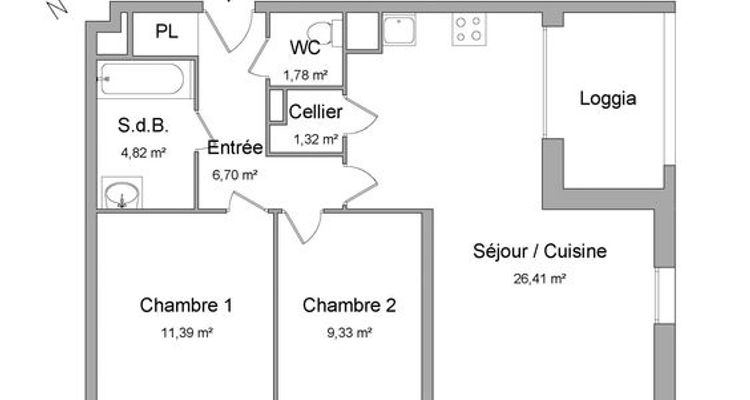 appartement 3 pièces à louer TOULOUSE 31300 61.75 m²