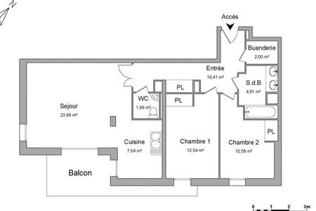 Vue n°3 Appartement 3 pièces à louer - SAINT NAZAIRE (44600) - 73.64 m²