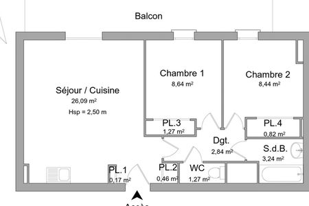 Vue n°3 Appartement 3 pièces T3 F3 à louer - Les Andelys (27700)