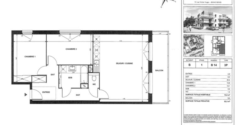 appartement 3 pièces à louer BOVES 80440 72.9 m²