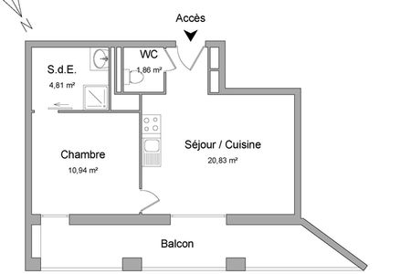 appartement 2 pièces à louer MONTPELLIER 34000 38.4 m²