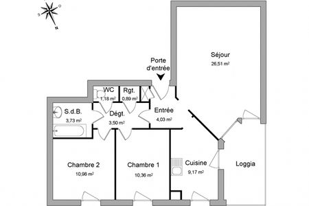 appartement 3 pièces à louer LYON 3ᵉ 69003 70.4 m²