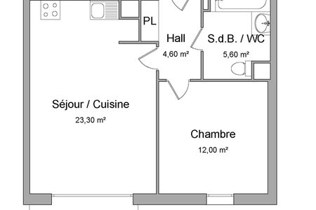 appartement 2 pièces à louer LILLE 59000 45.5 m²