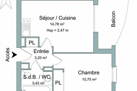 Vue n°2 Appartement 2 pièces T2 F2 à louer - Fargues Saint Hilaire (33370)