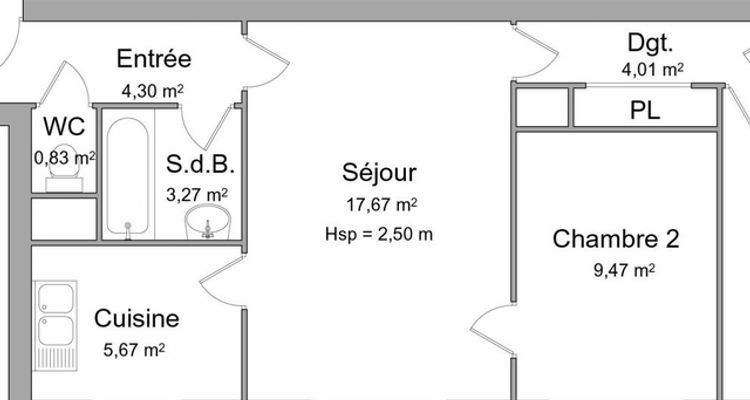 Appartement a louer chatillon - 3 pièce(s) - 57.7 m2 - Surfyn