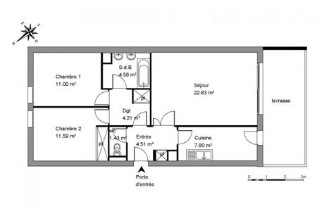 Vue n°2 Appartement 3 pièces à louer - MONTPELLIER (34000) - 67.75 m²