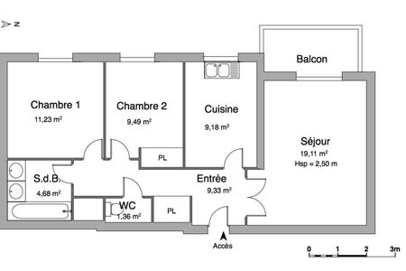 Vue n°2 Appartement 3 pièces T3 F3 à louer - Clermont-ferrand (63000)
