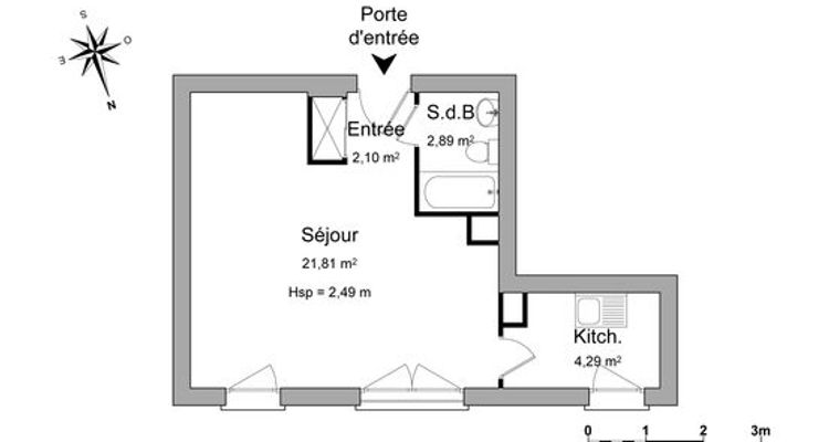 appartement 1 pièce à louer CERGY 95000 31.09 m²