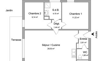 appartement 3 pièces à louer LAMPERTHEIM 67450 57.2 m²