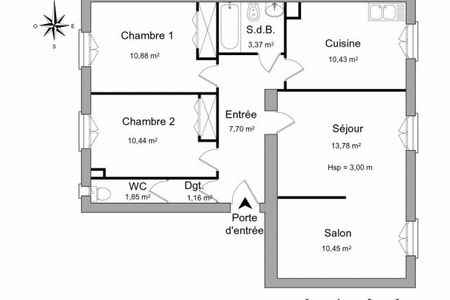 Vue n°2 Appartement 4 pièces à louer - GRENOBLE (38000) - 70.06 m²
