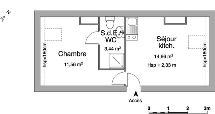appartement 2 pièces à louer LILLE 59000 29.7 m²