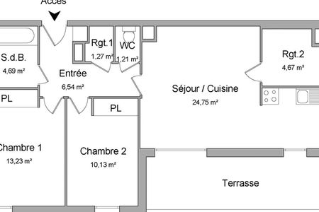 Vue n°3 Appartement 3 pièces T3 F3 à louer - Ramonville Saint-agne (31520)