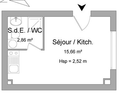 appartement 1 pièce à louer CHATEAU-RENAULT 37110 18.5 m²