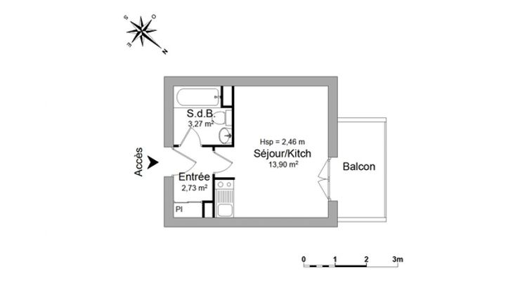 appartement 1 pièce à louer TOULOUSE 31400 19.7 m²
