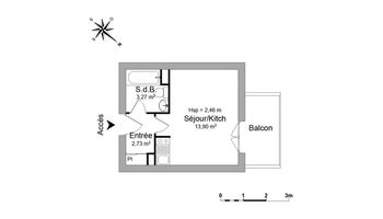 appartement 1 pièce à louer TOULOUSE 31400 19.7 m²