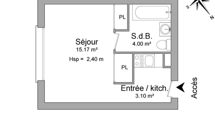 appartement-meuble 1 pièce à louer BORDEAUX 33800 22.5 m²