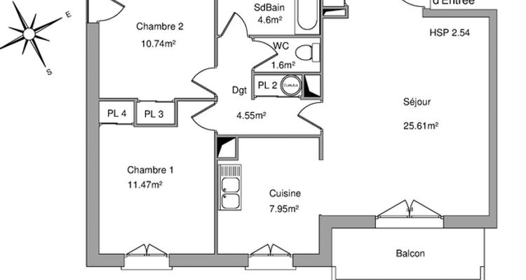 appartement 3 pièces à louer POITIERS 86000 66.5 m²