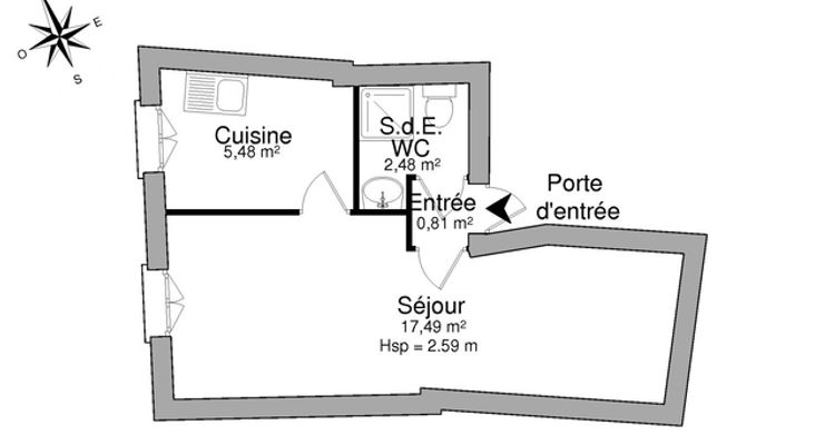 appartement 1 pièce à louer VIENNE 38200 26.3 m²