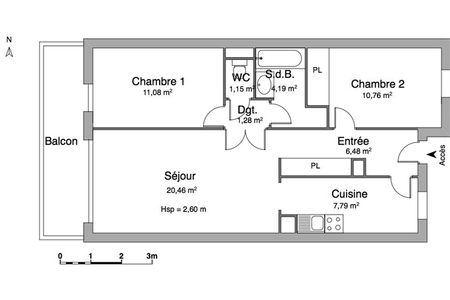 appartement 3 pièces à louer ROUBAIX 59100 63.2 m²