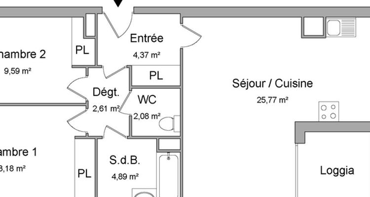 Vue n°1 Appartement 3 pièces T3 F3 à louer - Cergy Le Haut (95000)