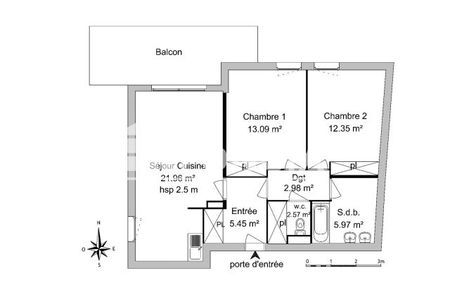 Vue n°2 Appartement 3 pièces à louer - MONTPELLIER (34000) - 64.37 m²