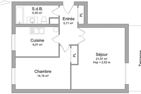 Vue n°2 Appartement 2 pièces T2 F2 à louer - Caen (14000)