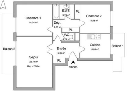 Vue n°2 Appartement 3 pièces à louer - MONTPELLIER (34000) - 72.94 m²