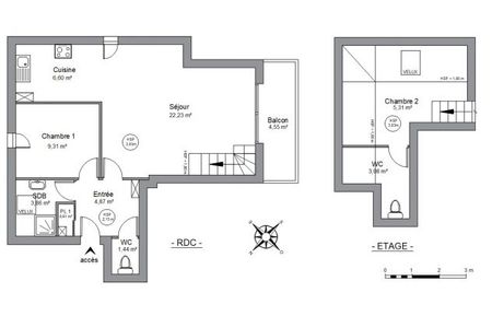 Vue n°2 Appartement 3 pièces à louer - BONS-EN-CHABLAIS (74890) - 57.31 m²