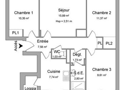 Vue n°2 Appartement 4 pièces T4 F4 à louer - Grenoble (38100)