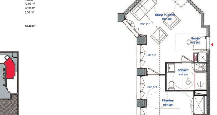 appartement 2 pièces à louer SAINT-ETIENNE 42000 42.9 m²