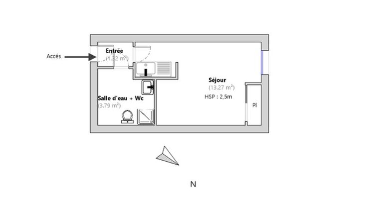 appartement 1 pièce à louer LILLE 59000 18.4 m²