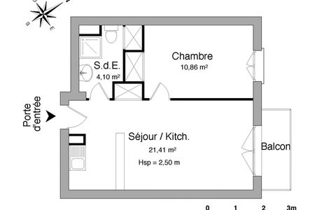 Vue n°3 Appartement 2 pièces T2 F2 à louer - Cergy (95000)