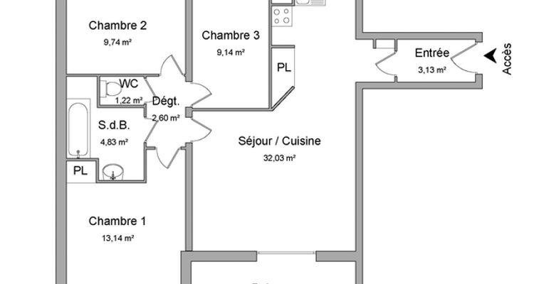 appartement 4 pièces à louer NANTES 44300 75.8 m²