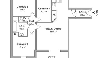 appartement 4 pièces à louer NANTES 44300 75.8 m²