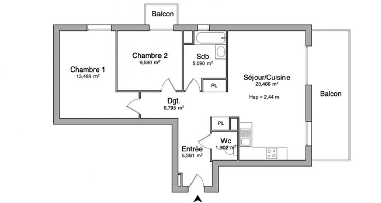 appartement 3 pièces à louer ORANGE 84100 65.7 m²