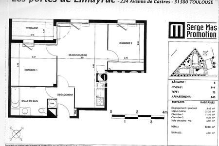 Vue n°3 Appartement 3 pièces T3 F3 à vendre - Toulouse (31500)