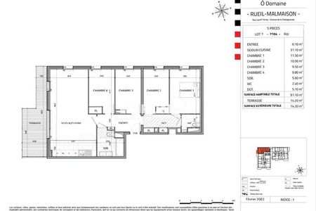 Appartement a louer rueil-malmaison - 5 pièce(s) - 91.1 m2 - Surfyn