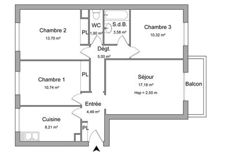 Vue n°2 Appartement 4 pièces à louer - Dijon (21000) 765 €/mois cc
