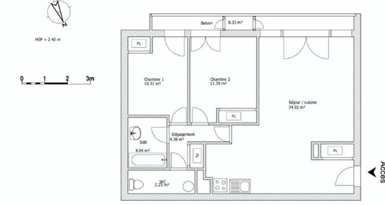 appartement 3 pièces à louer BORDEAUX 33000 67.3 m²