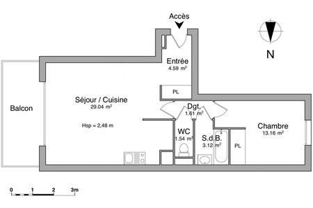 Vue n°3 Appartement 2 pièces T2 F2 à louer - Vesoul (70000)