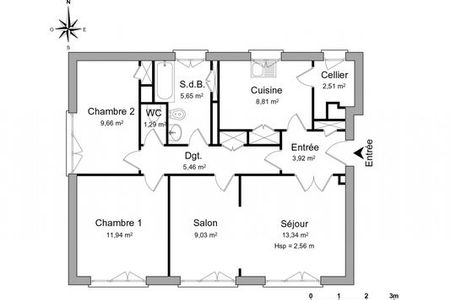 Vue n°2 Appartement 4 pièces à louer - LORIENT (56100) - 71.61 m²