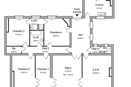 Appartement a louer  - 5 pièce(s) - 140.3 m2 - Surfyn