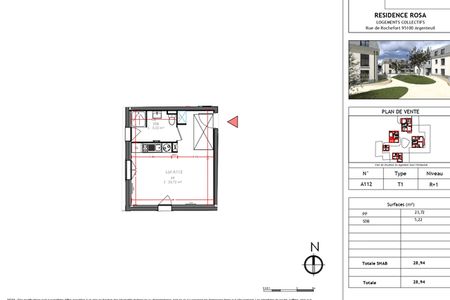 Appartement a louer argenteuil - 1 pièce(s) - 28.9 m2 - Surfyn